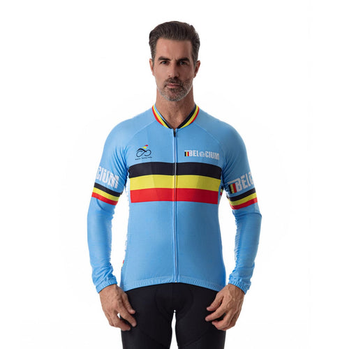 Montella Cycling Long Sleeve Belgium Retro Long Sleeve Cycling Jersey