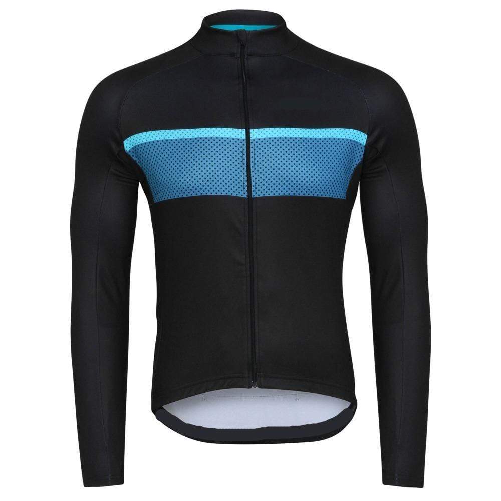 Black Classy Thermal Fleece Cycling Jersey