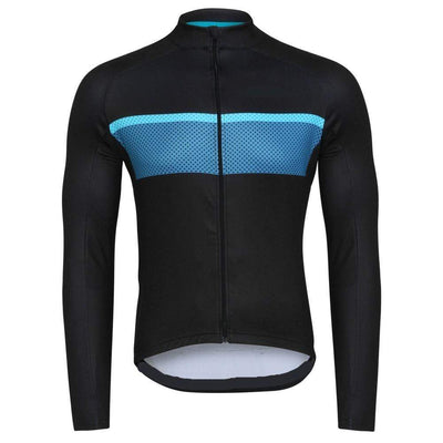 Black Classy Thermal Fleece Cycling Jersey