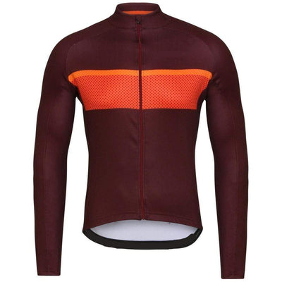 Burgundy Men's Winter Fleece Cycling Jersey
