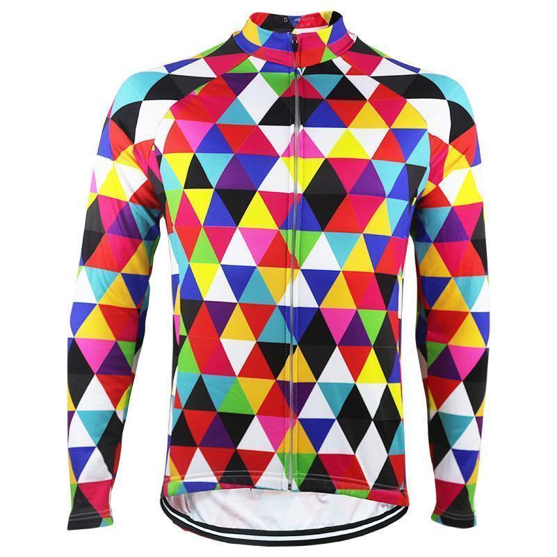 Colorful Triangles Long Sleeve Cycling Jersey