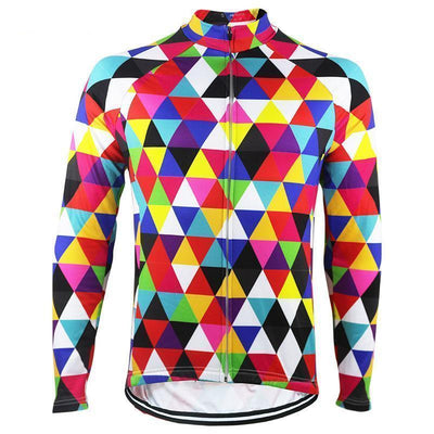 Colorful Triangles Long Sleeve Cycling Jersey