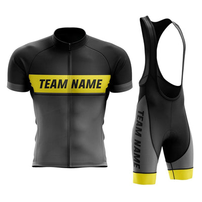 Custom Grey Cycling Team Jersey and Bib Shorts