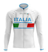 Italia White Long Sleeve Cycling Jersey