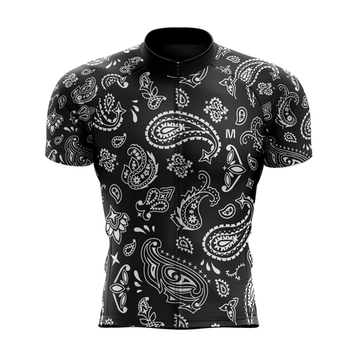 Men's Black Bandana Cycling Jersey