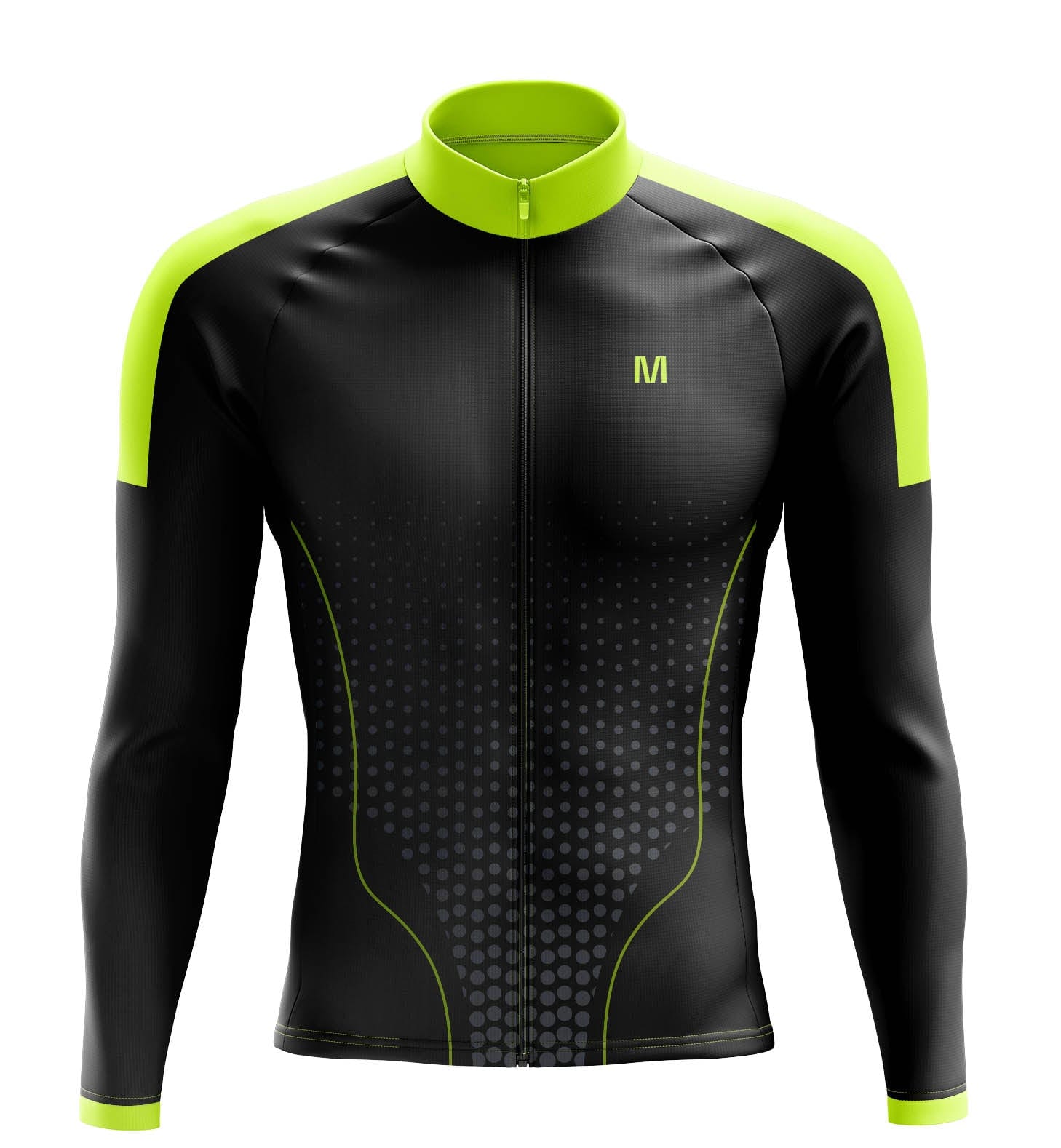 Men's Black Long Sleeve Cycling Jersey