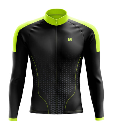 Men's Black Long Sleeve Cycling Jersey