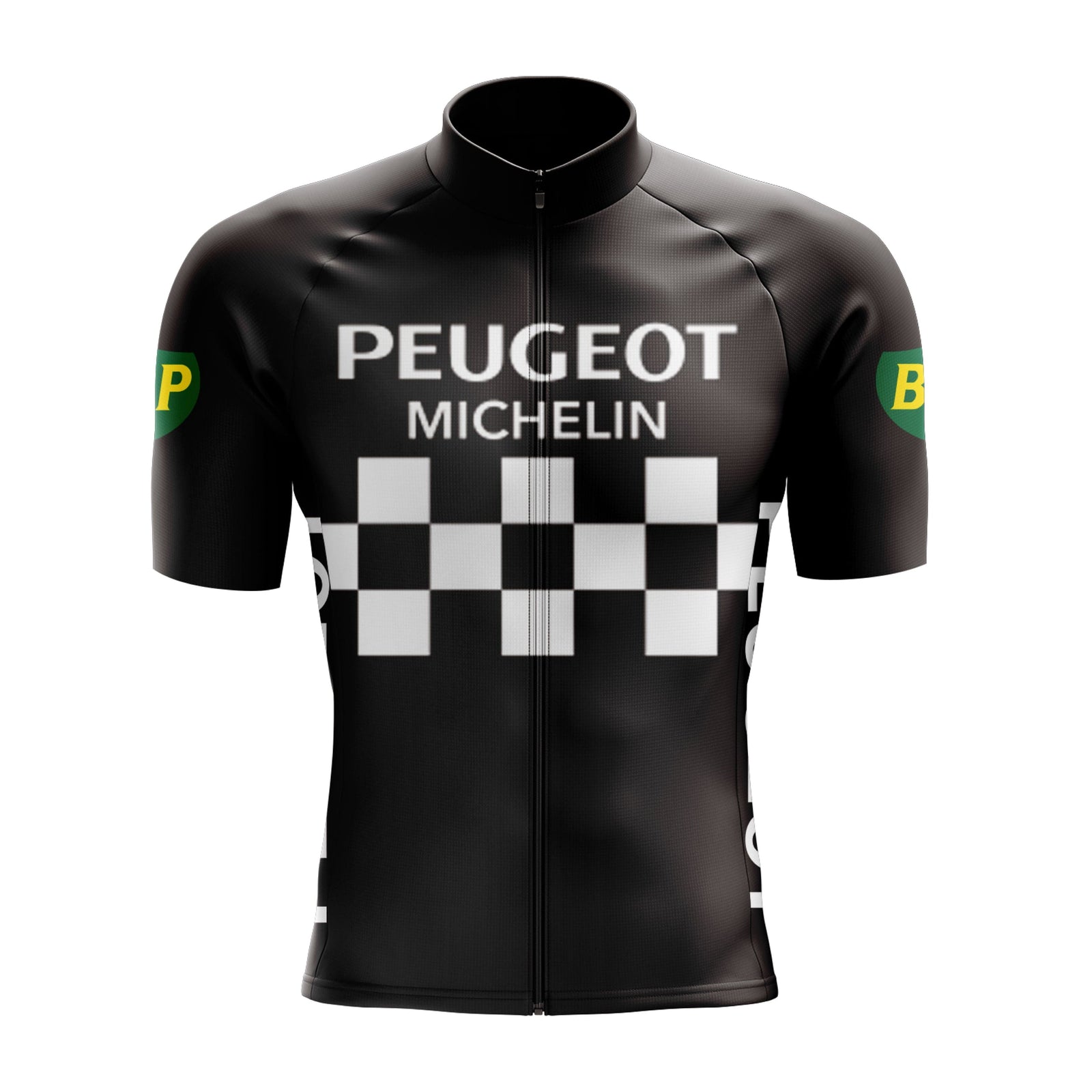 Men's Black Peugeot Retro Cycling Jersey