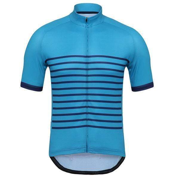 Men's Blue Classic Stripes Cycling Jersey