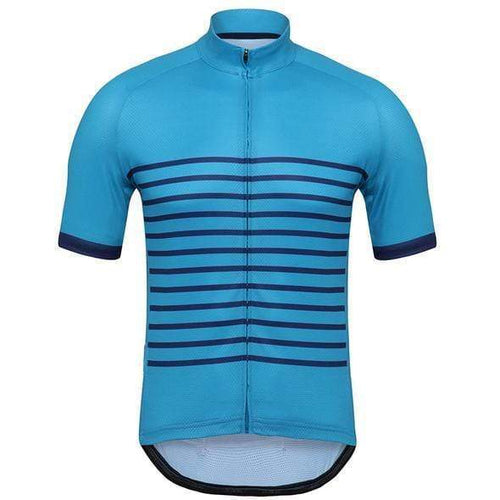Men's Blue Classic Stripes Cycling Jersey