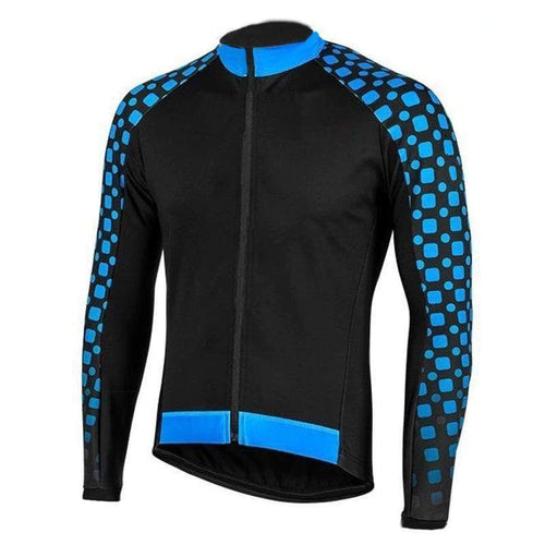 Men's Blue Detail Long Sleeve Cycling Jersey