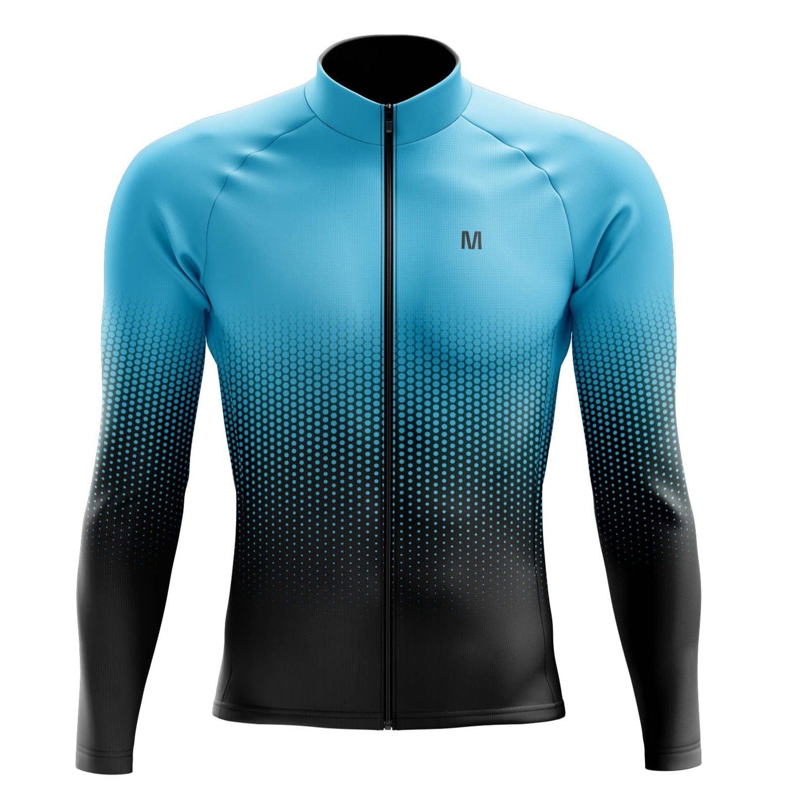 Men's Blue Gradient Long Sleeve Cycling Jersey