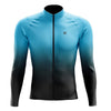 Men's Blue Gradient Long Sleeve Cycling Jersey