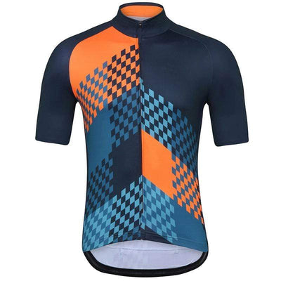 Men's Blue Orange Cycling Jersey