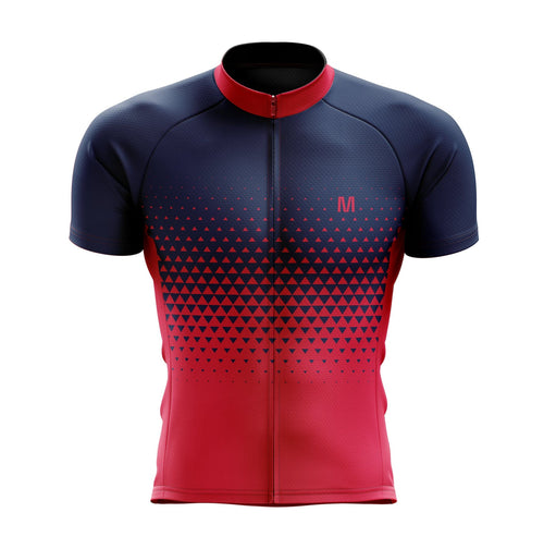 Men's Blue Red Gradient Cycling Jersey
