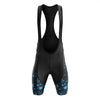 Men's Blue Splashes Gel Padded Bib Shorts