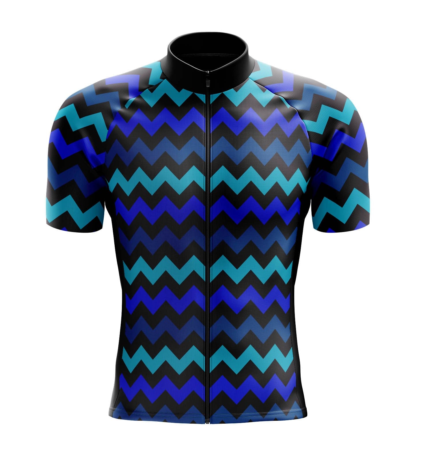 Men's Blue Zig Zag Cycling Jersey
