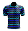 Men's Blue Zig Zag Cycling Jersey
