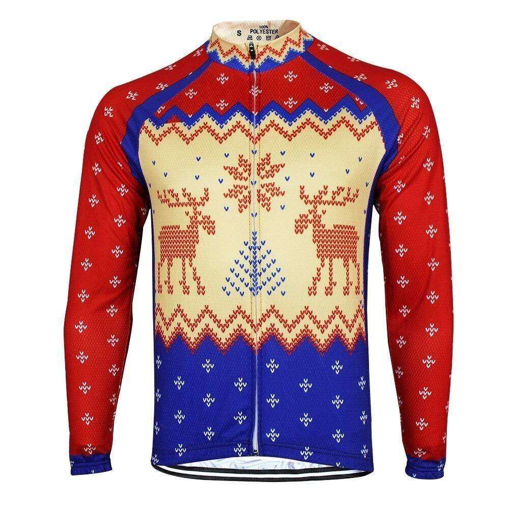 Men's Christmas Style Long Sleeve Cycling Jersey