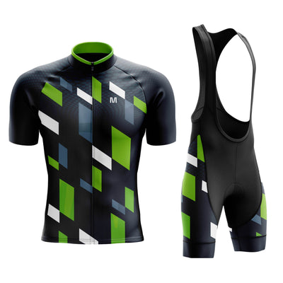 Men's Green Geo Cycling Jersey or Bibs