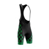 Men's Green Squares Cycling Bib Shorts