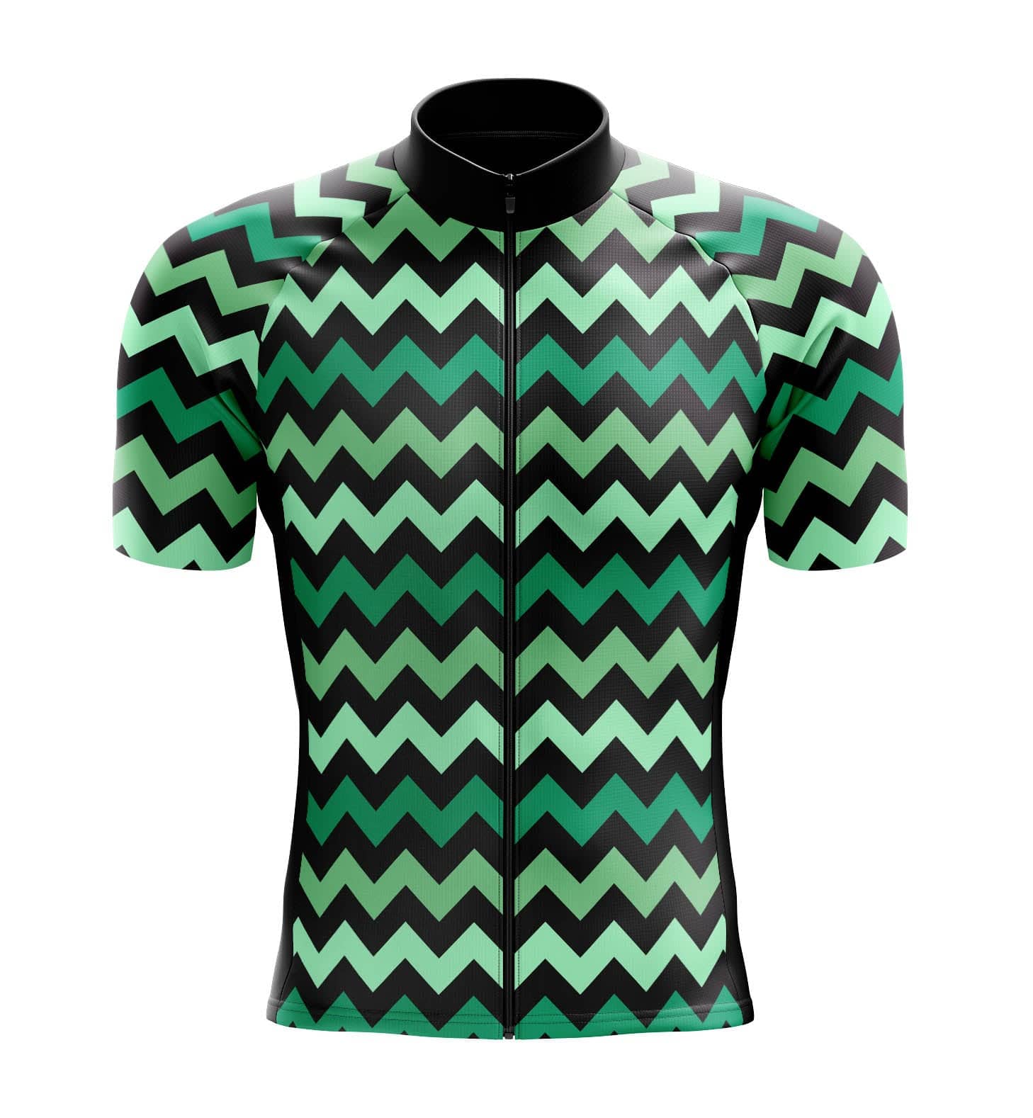 Men's Green Zig Zag Cycling Jersey