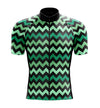 Men's Green Zig Zag Cycling Jersey