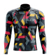 Men's Grey Geo Long Sleeve Cycling Jersey