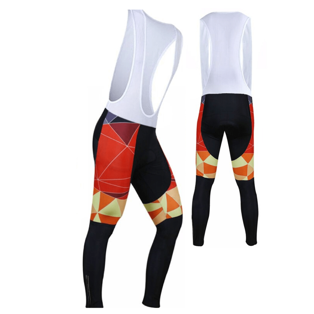 Men's Orange Detail Bib Cycling Pants