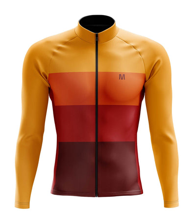 Men's Orange Long Sleeve Cycling Jersey