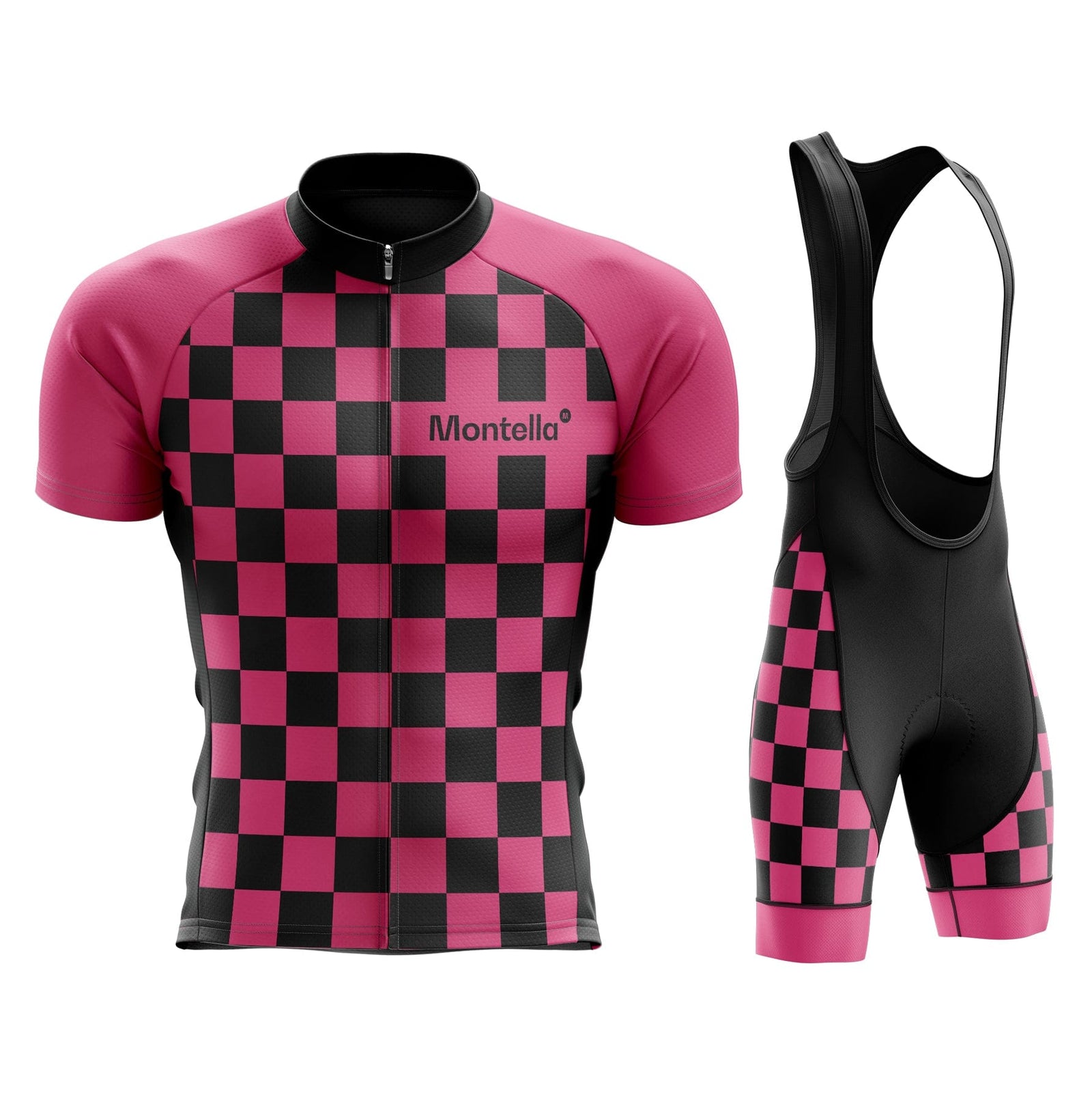 Men's Pink Squares Cycling Jersey or Bibs