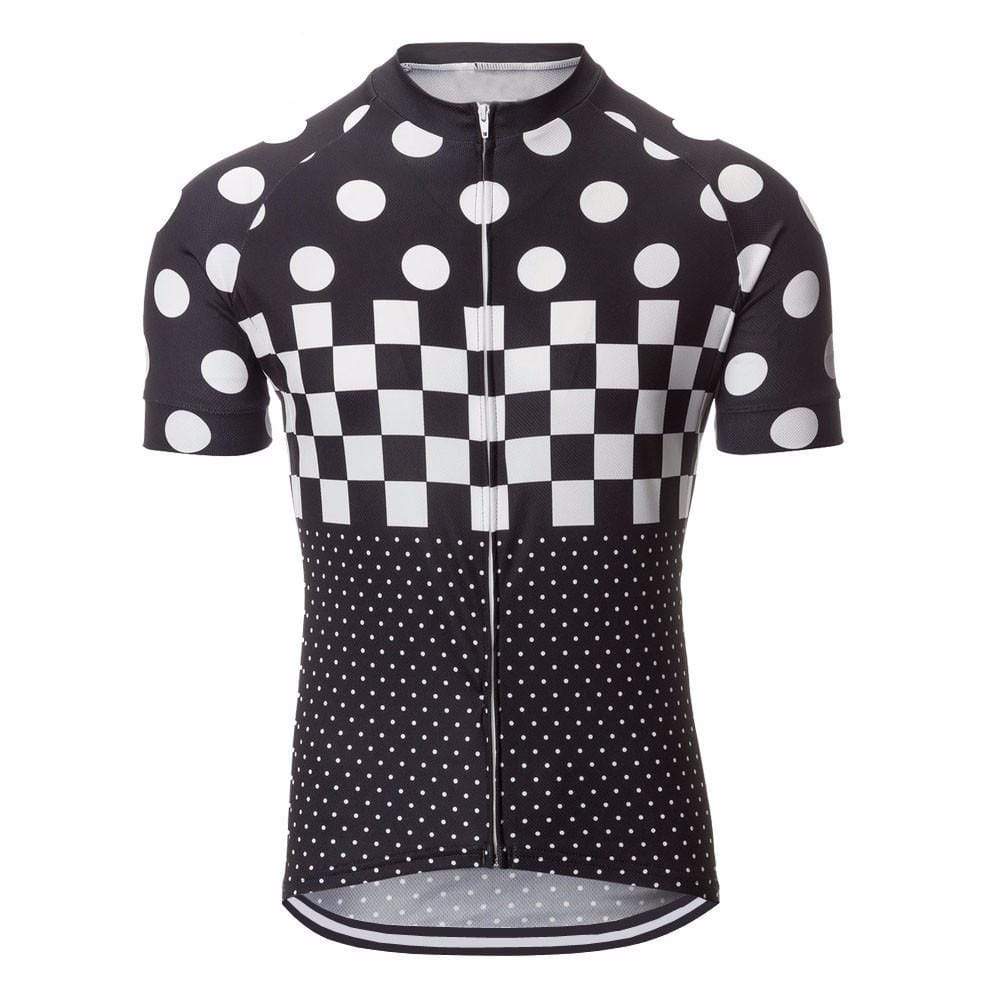 Men's Polka Dot Checkered Flag Cycling Jersey