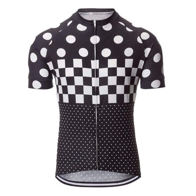 Men's Polka Dot Checkered Flag Cycling Jersey