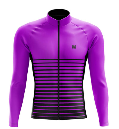 Men's Purple Long Sleeve Cycling Jersey