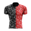 Men's Red Black Bandana Cycling Jersey