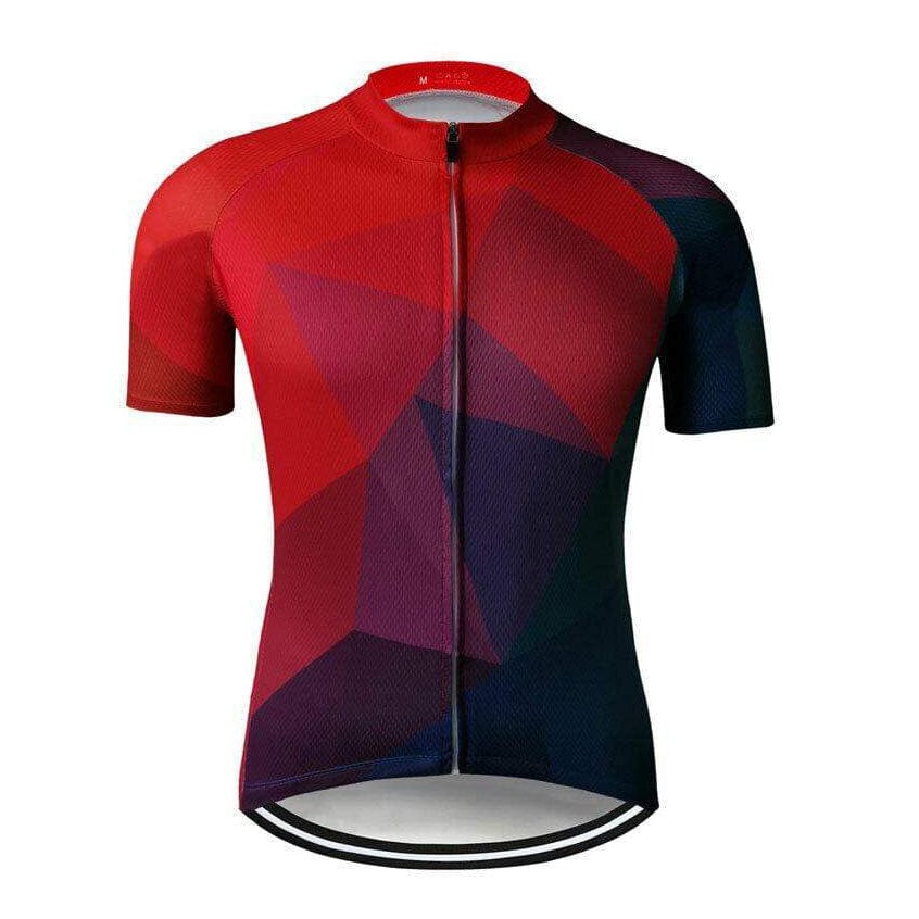 Men's Red Contrast Cycling Jersey