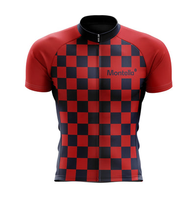 Men's Red Squares Cycling Jersey