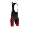Men's Red Squares Squares Cycling Bib Shorts