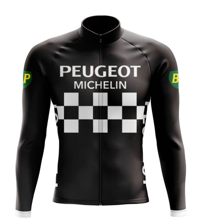 Men's Retro Peugeot Long Sleeve Cycling Jersey