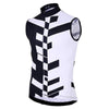 Men's Sleeveless Black White Cycling Jersey