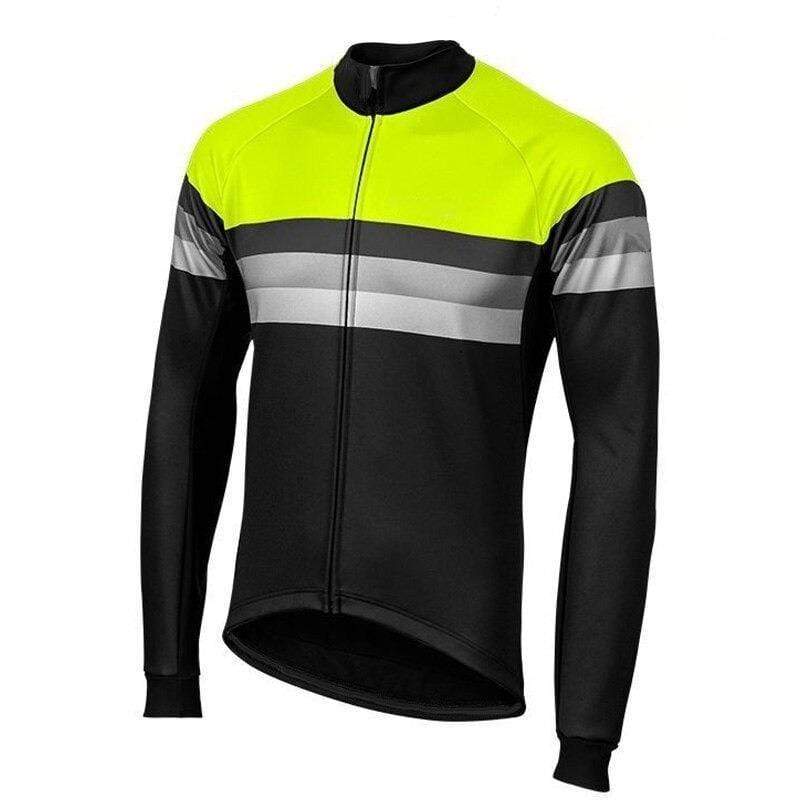 Men's Striped Long Sleeve Cycling Jersey