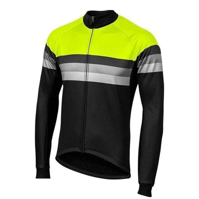 Men's Striped Long Sleeve Cycling Jersey