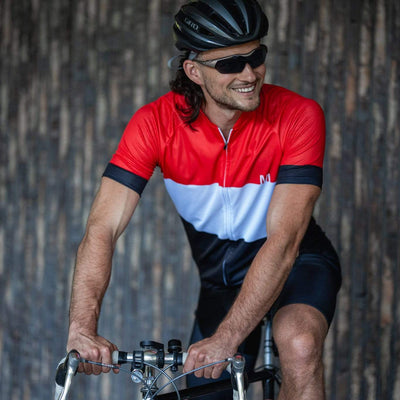 Men's Stylish Red Cycling Jersey