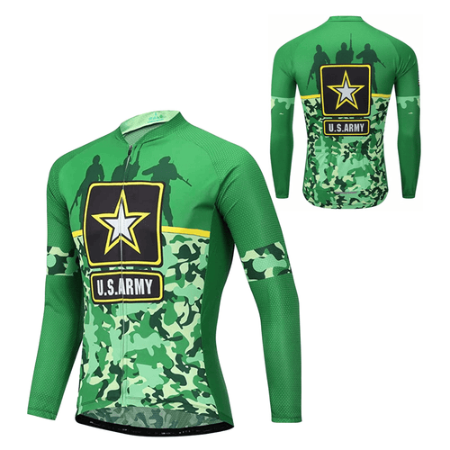 Men's US Army Long Sleeve Cycling Jersey
