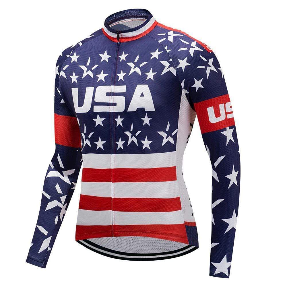 Men's USA Long Sleeve Cycling Jersey