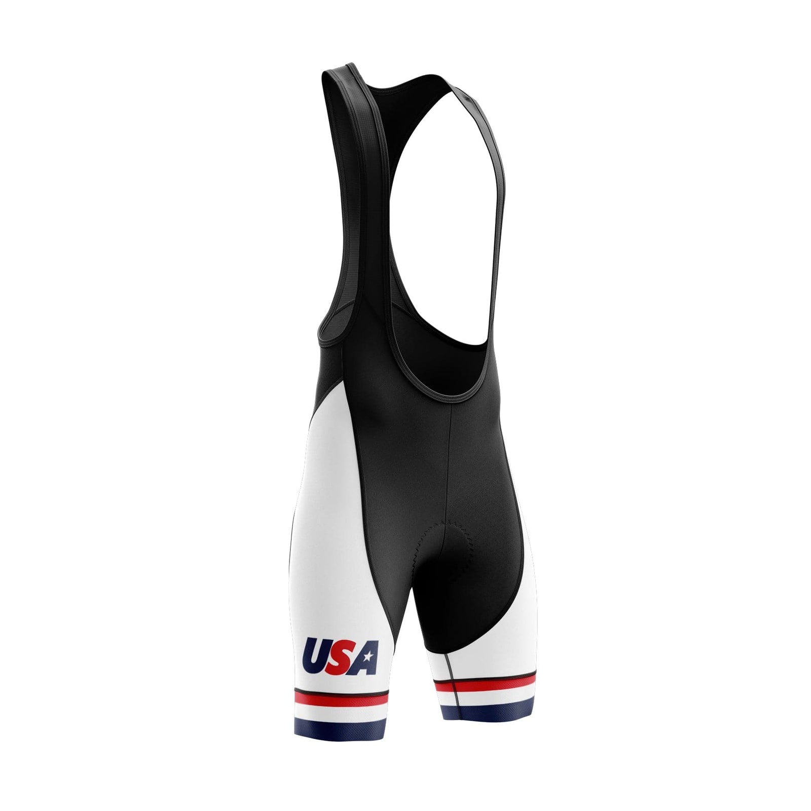 Men's USA White Cycling Bib Shorts