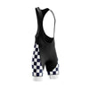 Men's White Blue Squares Cycling Bib Shorts