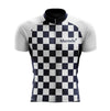 Men's White Blue Squares Cycling Jersey