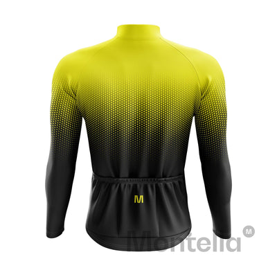 Men's Yellow Gradient Long Sleeve Cycling Jersey
