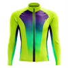 Neon Yellow Men's Long Sleeve Cycling Jersey